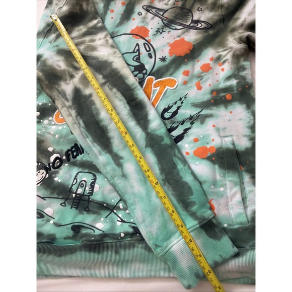 Offbeat Remix Infinite Embroidered Tie Dye Hoodie Men's Medium Concert Hoodie - Picture 8 of 16